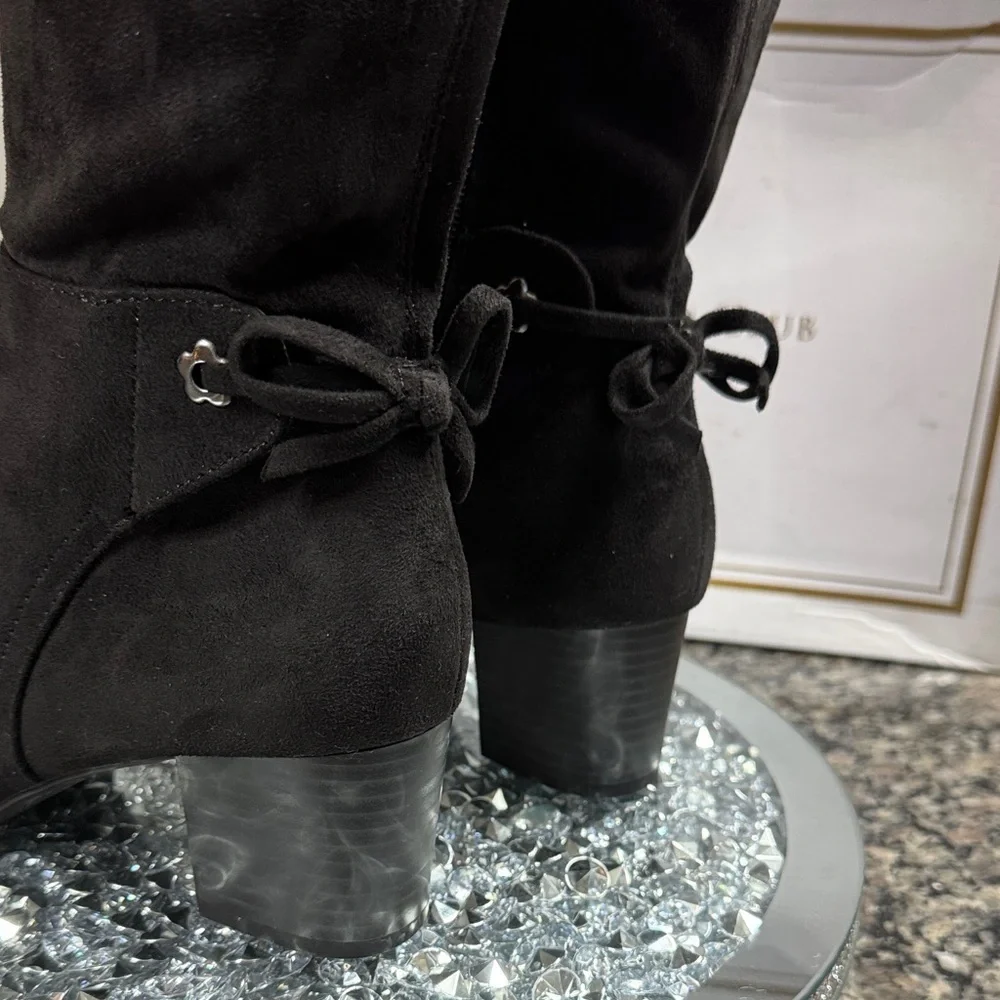 Charter Club Women's tall fabric Black Boots NWT 5.5